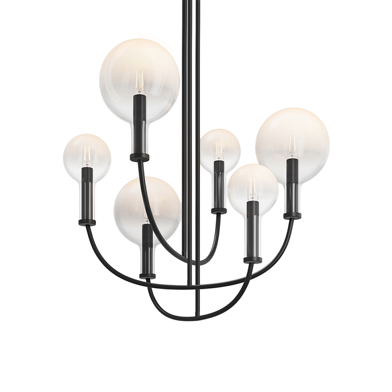 Люстра подвесная Status E14x6 Черный Прозрачное Стекло в Нижнем Новгороде | Loft Concept 