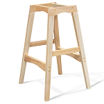 Барный стул со спинкой на 4-х деревянных ножках Оранжевый Велюр Ava Charm варинант исполнения - 4 | Loft Concept в Нижнем Новгороде