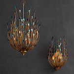 Бра настенное золотое с декором из бирюзовых элементов Peacock Tail варинант исполнения - 4 | Loft Concept в Нижнем Новгороде