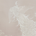 Обои ручная роспись в стиле Арт-деко Whistler Peacocks Special Colourway on Almost Mauve dyed silk варинант исполнения - 1 | Loft Concept в Нижнем Новгороде