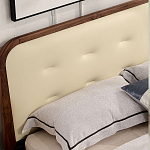 Кровать двуспальная с каркасом из дерева и мягким изголовьем Moon Walnut Bed варинант исполнения - 3 | Loft Concept в Нижнем Новгороде