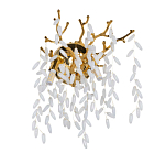 Бра золотого цвета с ветвями и белыми овальными стеклянными подвесками Droplet Chandelier варинант исполнения - 1 | Loft Concept в Нижнем Новгороде