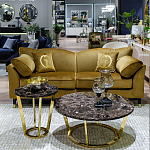 Стол журнальный коричневый на золотом основании Symphony of the Earth варинант исполнения - 3 | Loft Concept в Нижнем Новгороде