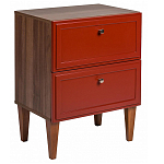 Тумба прикроватная красная из массива бука с 2-мя ящиками Wenge Light варинант исполнения - 1 | Loft Concept в Нижнем Новгороде