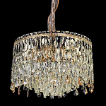 Люстра круглая с хрустальными подвесками на золотистом каркасе Roul Crystal Light варинант исполнения - 1 | Loft Concept в Нижнем Новгороде