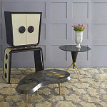 Дизайнерский журнальный столик с круглой столешницей на золотых ножках Risenbix варинант исполнения - 1 | Loft Concept в Нижнем Новгороде