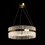 Люстра круглая золотого цвета с прозрачными рельефными стеклянными вставками Textured Glass Chandelier варинант исполнения - 3 | Loft Concept в Нижнем Новгороде