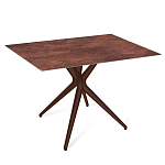 Стол обеденный с коричневой прямоугольной столешницей из керамики на четырех пластиковых ножках Brown Ceramics варинант исполнения - 1 | Loft Concept в Нижнем Новгороде