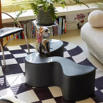 Дизайнерский журнальный стол чёрный изогнутой формы Alefy варинант исполнения - 1 | Loft Concept в Нижнем Новгороде