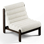 Кресло с деревянным каркасом и обивкой из белой ткани букле Medieval Furniture варинант исполнения - 1 | Loft Concept в Нижнем Новгороде