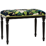 Банкетка из натурального бука черная с изображением птиц и цветов Blooming Birds2 варинант исполнения - 1 | Loft Concept в Нижнем Новгороде