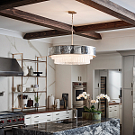 Люстра круглая с подвесками из текстурированного стекла молочного цвета Hinkley варинант исполнения - 8 | Loft Concept в Нижнем Новгороде