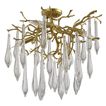 Люстра потолочная с прозрачными стеклянными подвесками в форме капель Droplet Chandelier варинант исполнения - 2 | Loft Concept в Нижнем Новгороде