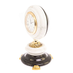 Часы настольные бронзовые из натуральных камней Мрамор и Змеевик Stone Clock варинант исполнения - 2 | Loft Concept в Нижнем Новгороде