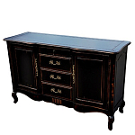 Буфет черного цвета с состаренным эффектом из массива березы с ящиками и дверцами Vintage варинант исполнения - 2 | Loft Concept в Нижнем Новгороде