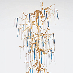 Люстра с голубыми и прозрачными подвесками в форме капель Blue Drop Chandelier варинант исполнения - 1 | Loft Concept в Нижнем Новгороде