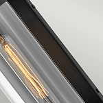 Настенный фонарь в индустриальном стиле с вытянутым цилиндрическим плафоном из прозрачного стекла и черным корпусом Hinkley варинант исполнения - 3 | Loft Concept в Нижнем Новгороде