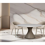 Стол обеденный круглый мраморный на бежевом основании Valedmir варинант исполнения - 5 | Loft Concept в Нижнем Новгороде