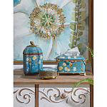 Салфетница прямоугольная голубого цвета с цветами и бабочками Blue Garden варинант исполнения - 2 | Loft Concept в Нижнем Новгороде