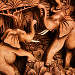 Панно из дерева пять слонов Panel With Animals варинант исполнения - 4 | Loft Concept в Нижнем Новгороде