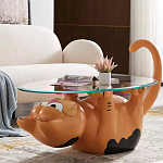 Дизайнерский журнальный стол с основанием в виде кота Bivan варинант исполнения - 1 | Loft Concept в Нижнем Новгороде