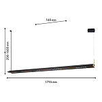 Подвесной светильник линейный вытянутой формы с черным матовым корпусом и золотистыми акцентами Line Pendant варинант исполнения - 2 | Loft Concept в Нижнем Новгороде