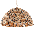 Подвесной светильник в форме купола из деревянных бусин Wooden Beads варинант исполнения - 1 | Loft Concept в Нижнем Новгороде