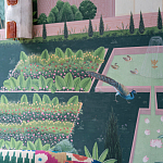 Обои ручная роспись Mahal Garden Original colourway on blue painted Xuan paper варинант исполнения - 4 | Loft Concept в Нижнем Новгороде