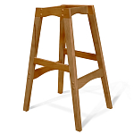 Барный стул со спинкой и подлокотниками на 4-х деревянных ножках Кремовый Велюр Ava Charm варинант исполнения - 5 | Loft Concept в Нижнем Новгороде