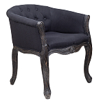 Кресло низкое в стиле прованс Черный Лен Louis French Armchair  варинант исполнения - 1 | Loft Concept в Нижнем Новгороде