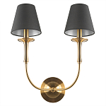 Бра с металлическим основанием бронзового цвета и 2-мя черными конусовидными абажурами Dignity варинант исполнения - 3 | Loft Concept в Нижнем Новгороде