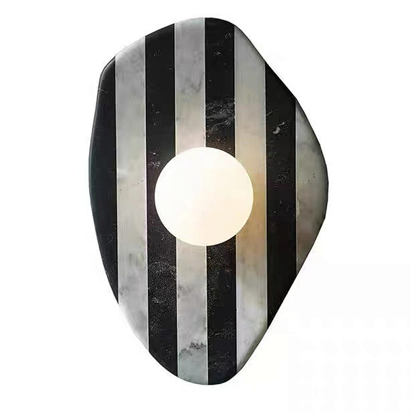Бра полосатое из мрамора Shaw Marble Lighting Черно-белый Прозрачный Красный Бра полосатое из мрамора Shaw Marble Lighting Черно-белый Прозрачный Красный в Нижнем Новгороде | Loft Concept