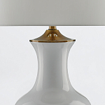 Настольная лампа белого цвета с фарфоровым основанием и латунными акцентами и тканевым абажуром Currey & Company варинант исполнения - 3 | Loft Concept в Нижнем Новгороде