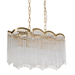 Люстра прямоугольная на цепях с прозрачными трубками и волнистым краем Nembus варинант исполнения - 1 | Loft Concept в Нижнем Новгороде