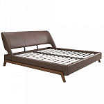 Кровать двуспальная с изголовьем из экокожи шоколадно-коричневого цвета Modern Look варинант исполнения - 2 | Loft Concept в Нижнем Новгороде