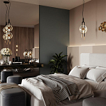 Подвесной светильник с черным основанием и золотистым декором Bruno варинант исполнения - 5 | Loft Concept в Нижнем Новгороде