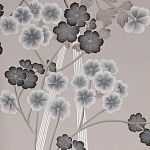 Обои ручная роспись Anemones in Light Dusk colourway on Lilac Hint slub silk варинант исполнения - 1 | Loft Concept в Нижнем Новгороде