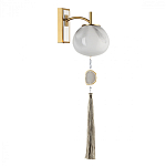 Бра с шарообразным плафоном из белого стекла с подвеской из камня Agatelle варинант исполнения - 1 | Loft Concept в Нижнем Новгороде