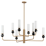 Люстра на штанге с 8-ю цилиндрическими матовыми плафонами и шарами из камня Orb Essence варинант исполнения - 4 | Loft Concept в Нижнем Новгороде