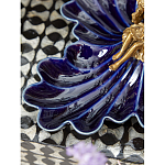 Менажница темно-синяя фарфоровая с бронзовой фигуркой ангела Eden Garden варинант исполнения - 4 | Loft Concept в Нижнем Новгороде