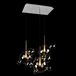 Люстра подвесная 3 лампы с прозрачными стеклянными шарами и золотыми деталями Giopato & Coombes варинант исполнения - 4 | Loft Concept в Нижнем Новгороде