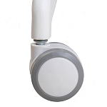 Стул с мягкой синей обивкой из велюра и подъемно-поворотным механизмом на белых колесиках Harper Blue and White варинант исполнения - 7 | Loft Concept в Нижнем Новгороде