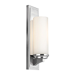 Бра для ванных комнат с белым цилиндрическим плафоном на прямоугольном основании цвета хром Feiss варинант исполнения - 1 | Loft Concept в Нижнем Новгороде