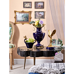 Ваза темно-синего цвета из фарфора с бронзовыми стрекозами Eden Garden porcelain and bronze варинант исполнения - 4 | Loft Concept в Нижнем Новгороде