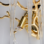 Бра золотого цвета с разветвленными ветвями и длинными прозрачными подвесками в форме стеклянных сосулек Droplet Chandelier варинант исполнения - 6 | Loft Concept в Нижнем Новгороде