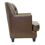 Кресло кожаное c мягкими подлокотниками на 4-х деревянных ножках из массива березы Joseph Armchair brown варинант исполнения - 1 | Loft Concept в Нижнем Новгороде