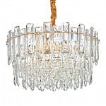 Круглая люстра с хрустальными подвесками на золотистом каркасе Gorgeous Crystal Light варинант исполнения - 4 | Loft Concept в Нижнем Новгороде