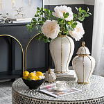 Ваза с золотыми полосами на белом фоне Chinoiserie Ceramics варинант исполнения - 3 | Loft Concept в Нижнем Новгороде