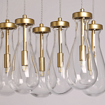 Люстра с 9-ю прозрачными стеклянными плафонами в форме капли Lucid Rain  варинант исполнения - 4 | Loft Concept в Нижнем Новгороде