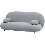 Двухместный диван с мягкой обивкой из ткани серый на деревянных ножках Michael Sofa Grey варинант исполнения - 2 | Loft Concept в Нижнем Новгороде